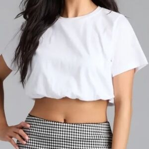 Cloth By DesignCute And Chill Bubble Hem Crop Tee